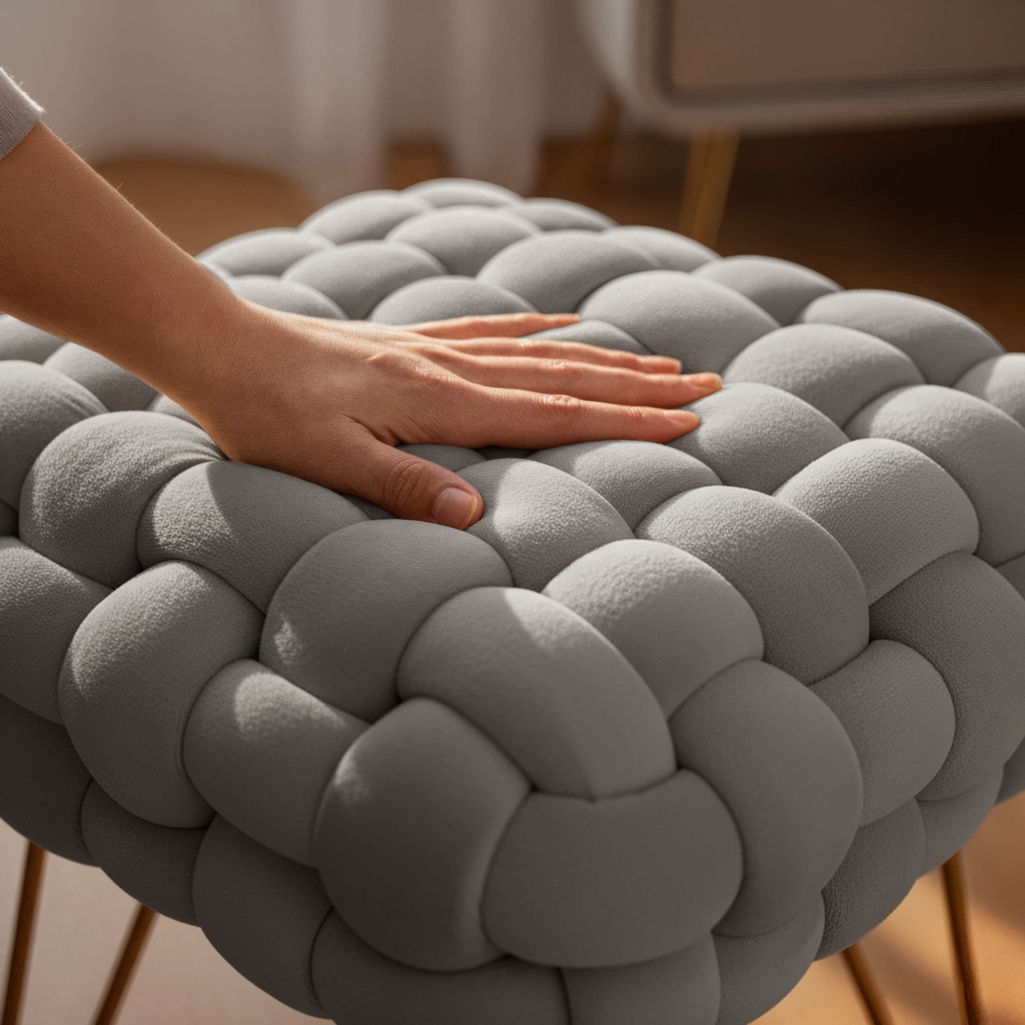 Taburet Dotty, Světle šedý 2