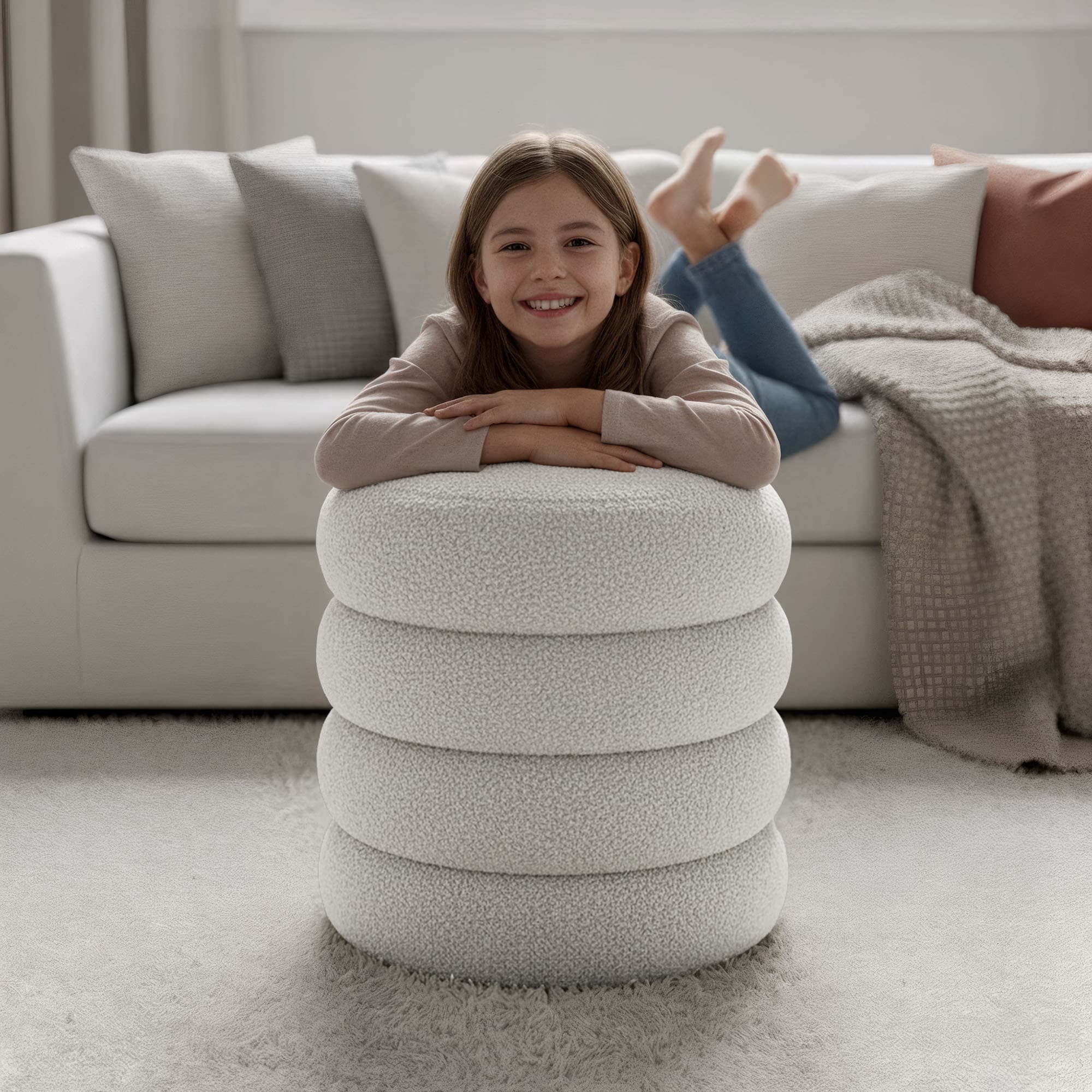 Taburet Snuggo I, Bílý 8