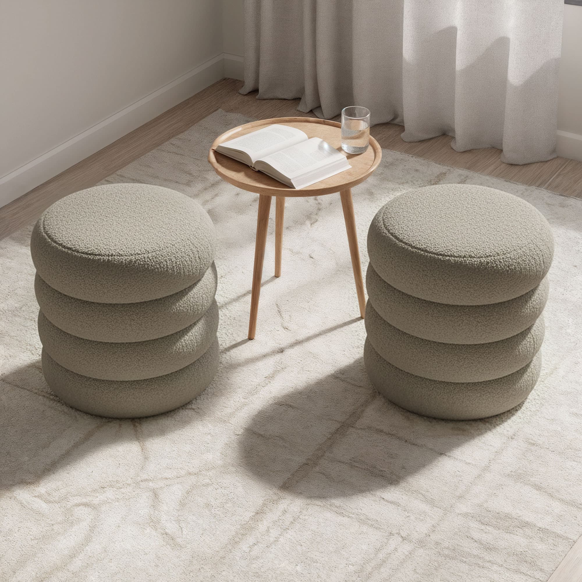 Taburet Snuggo i moka, š 42 × hl 42 × v 44.5 cm 9