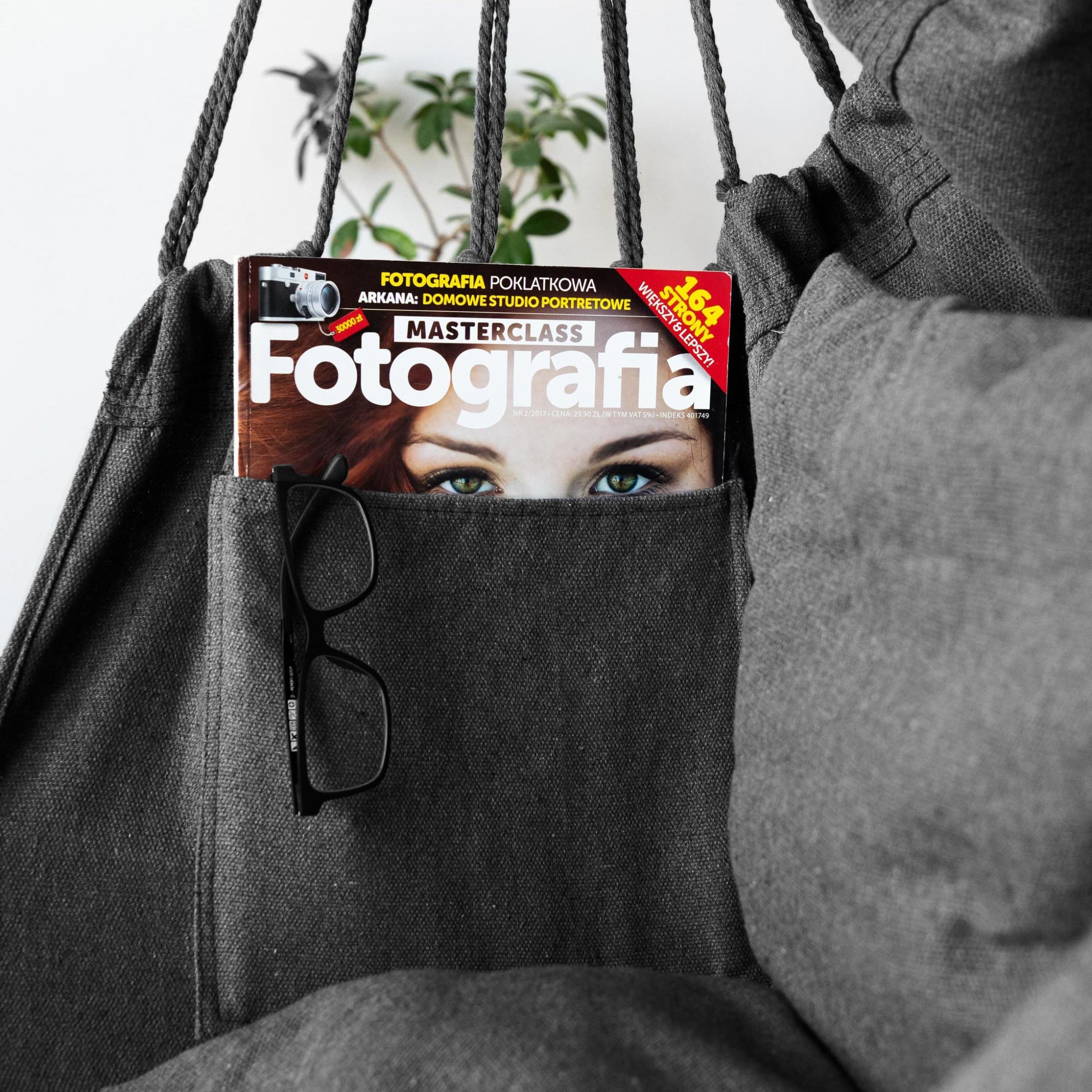 Brazilské závěsné křeslo Bahio, Grafitově 5