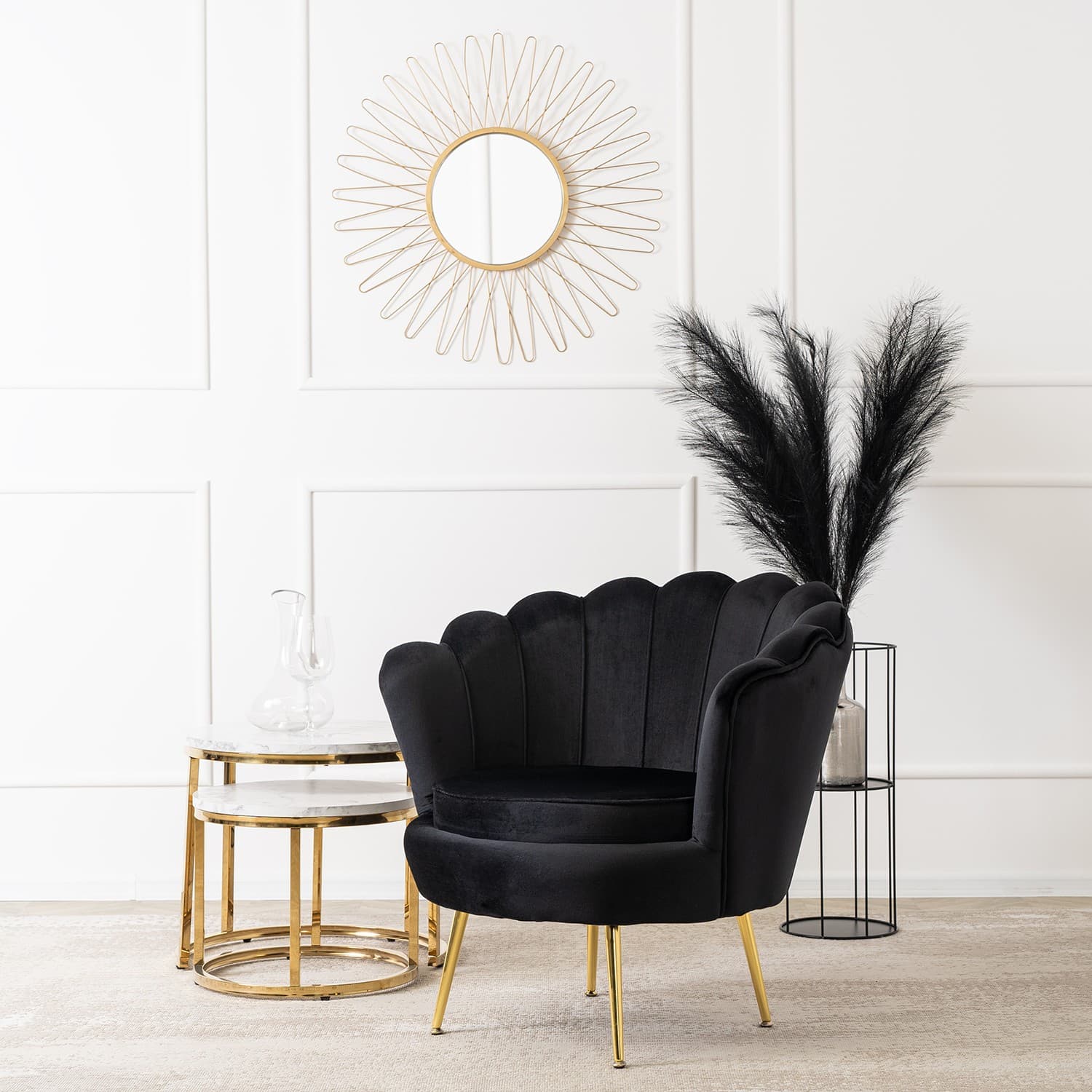 Designové křeslo Angel samet, Černé 4