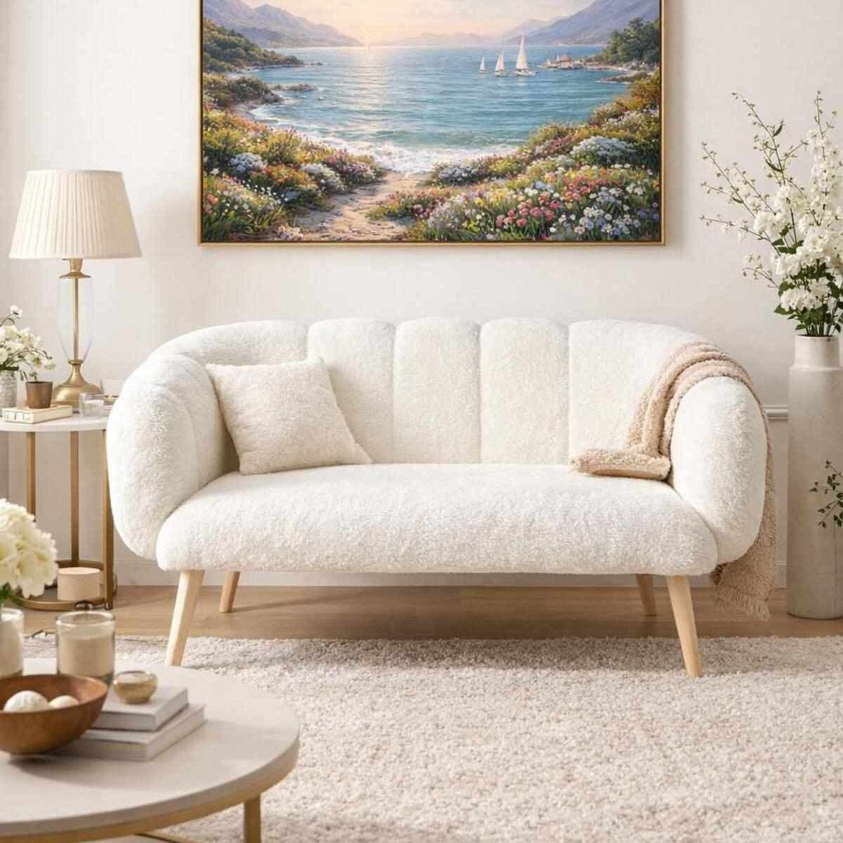 Dvoumístná pohovka Lotus 120 cm, Wellsoft bílá 3
