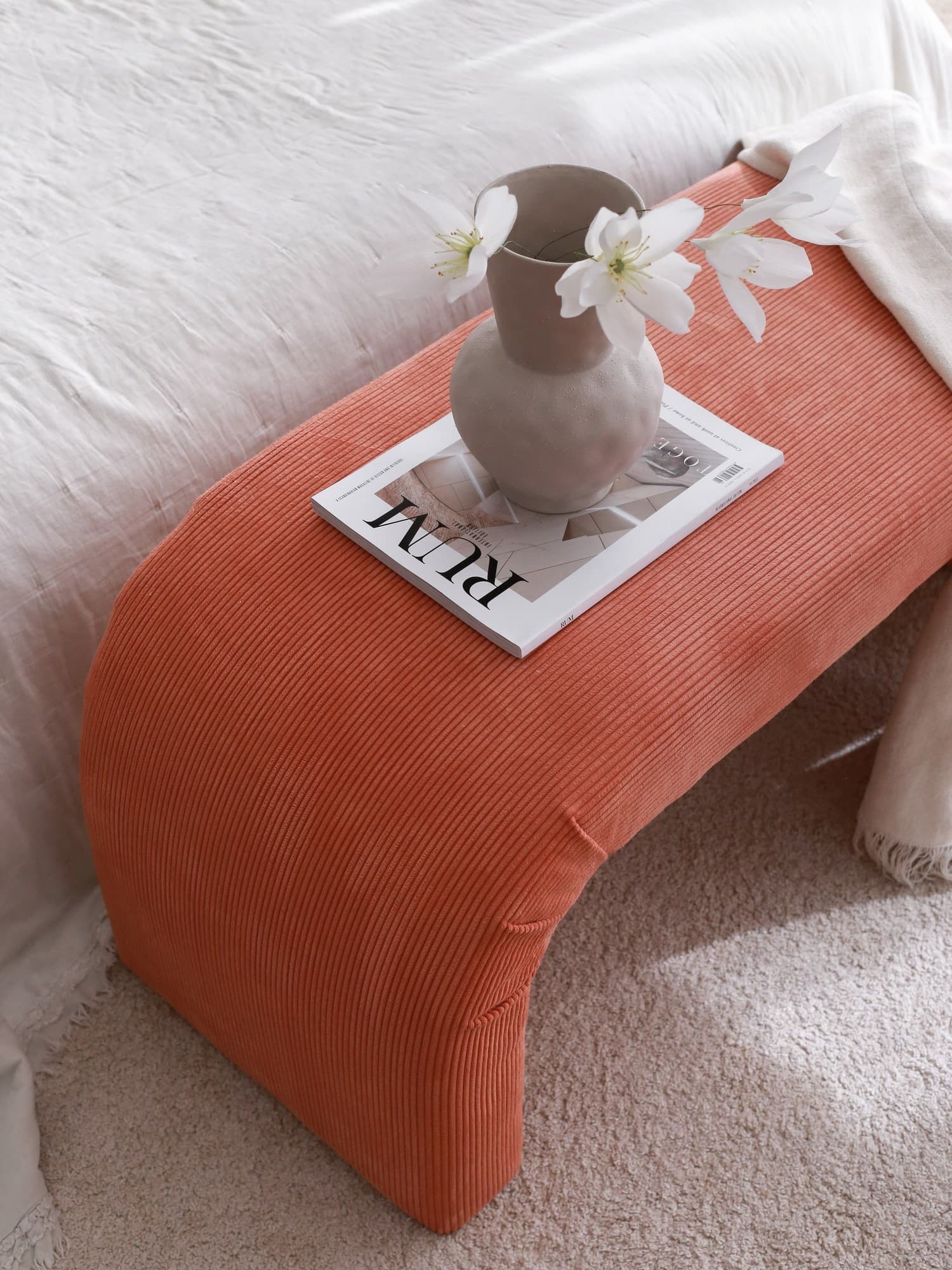 Taburet NU Bench korálový, š 106 × hl 46 × v 45 cm 7