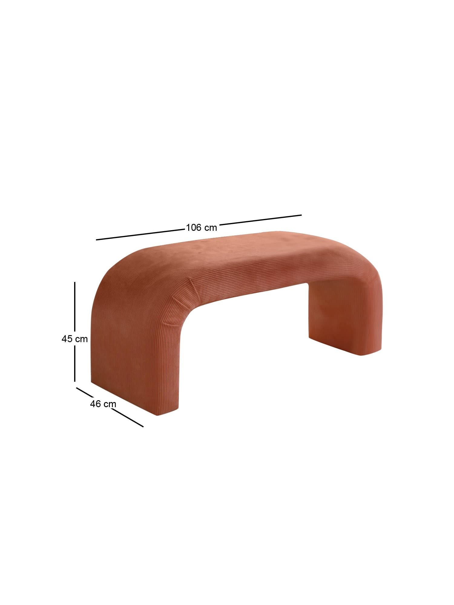 Taburet NU Bench korálový, š 106 × hl 46 × v 45 cm 8