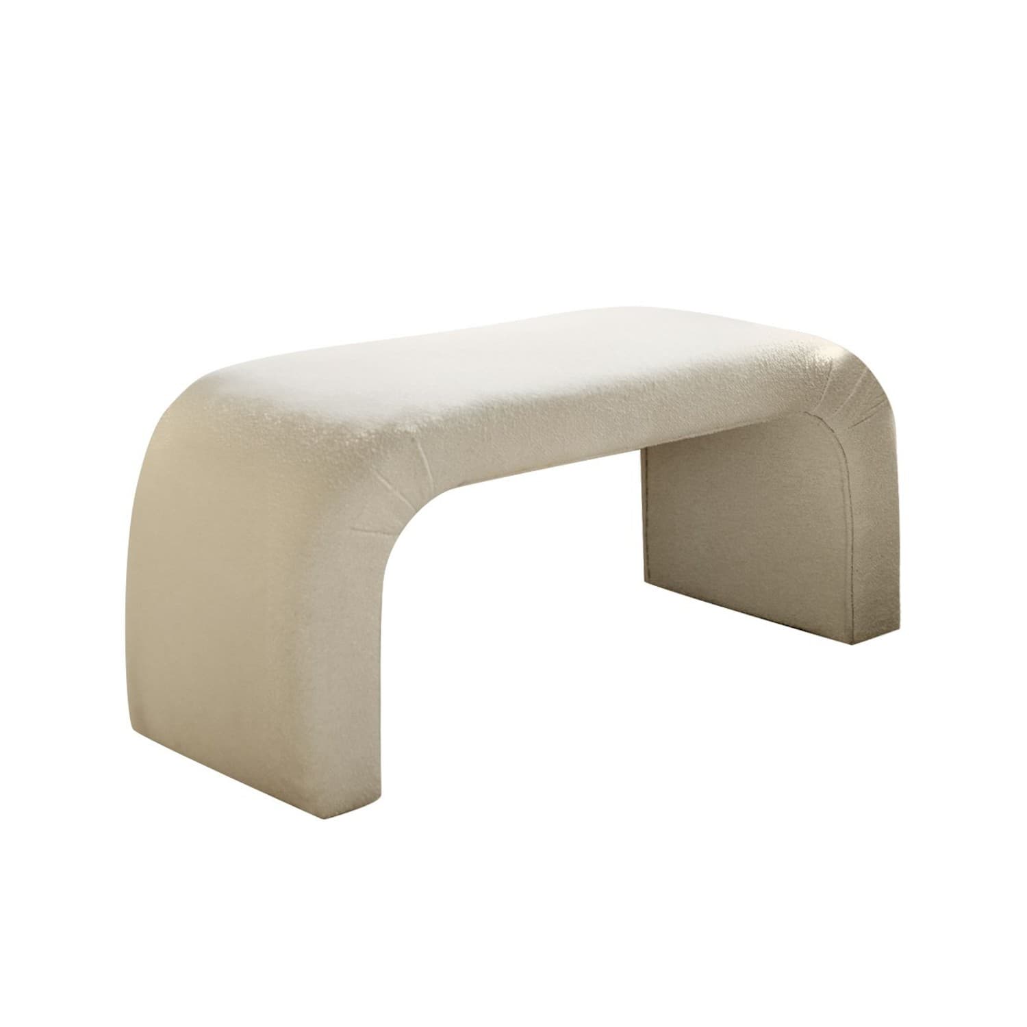 Taburet NU Bench Teddy, Bílý