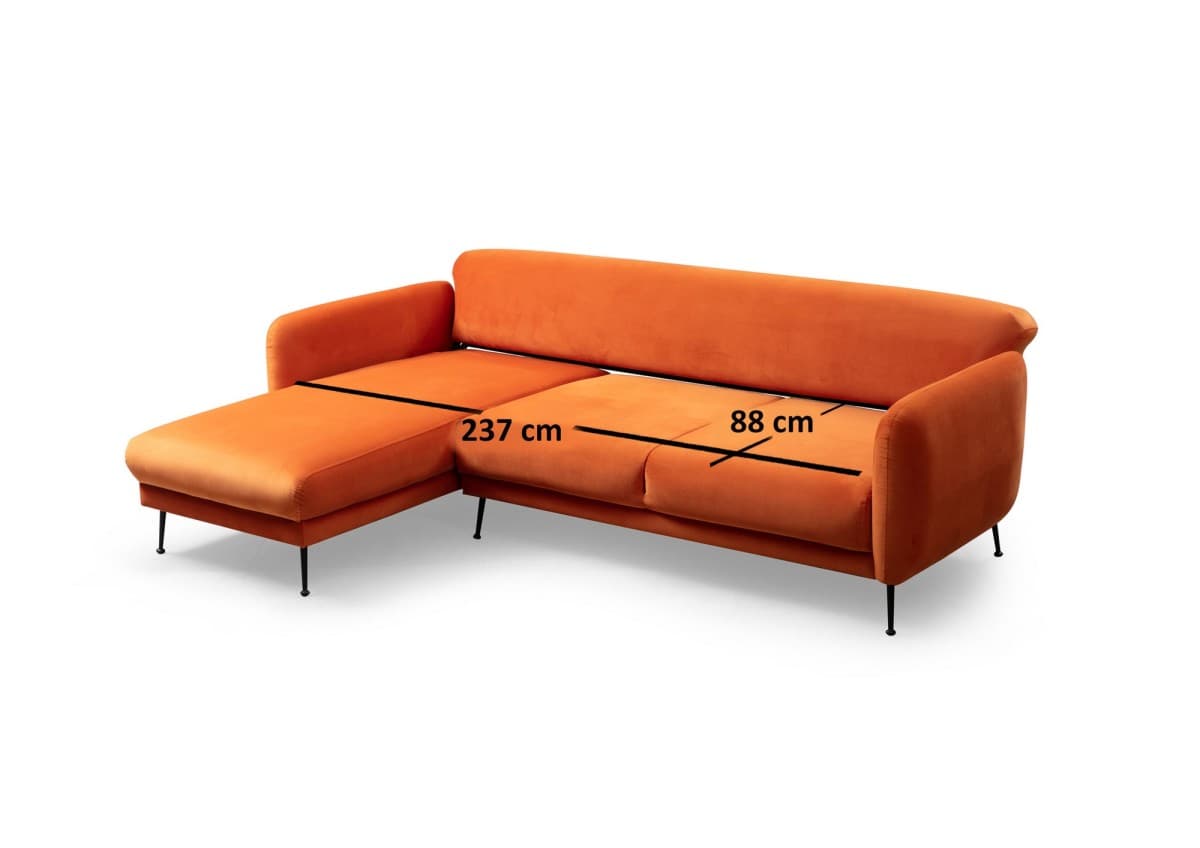 Rohová sedací souprava Sevilla 270 cm, Oranžová levá, levá strana 8
