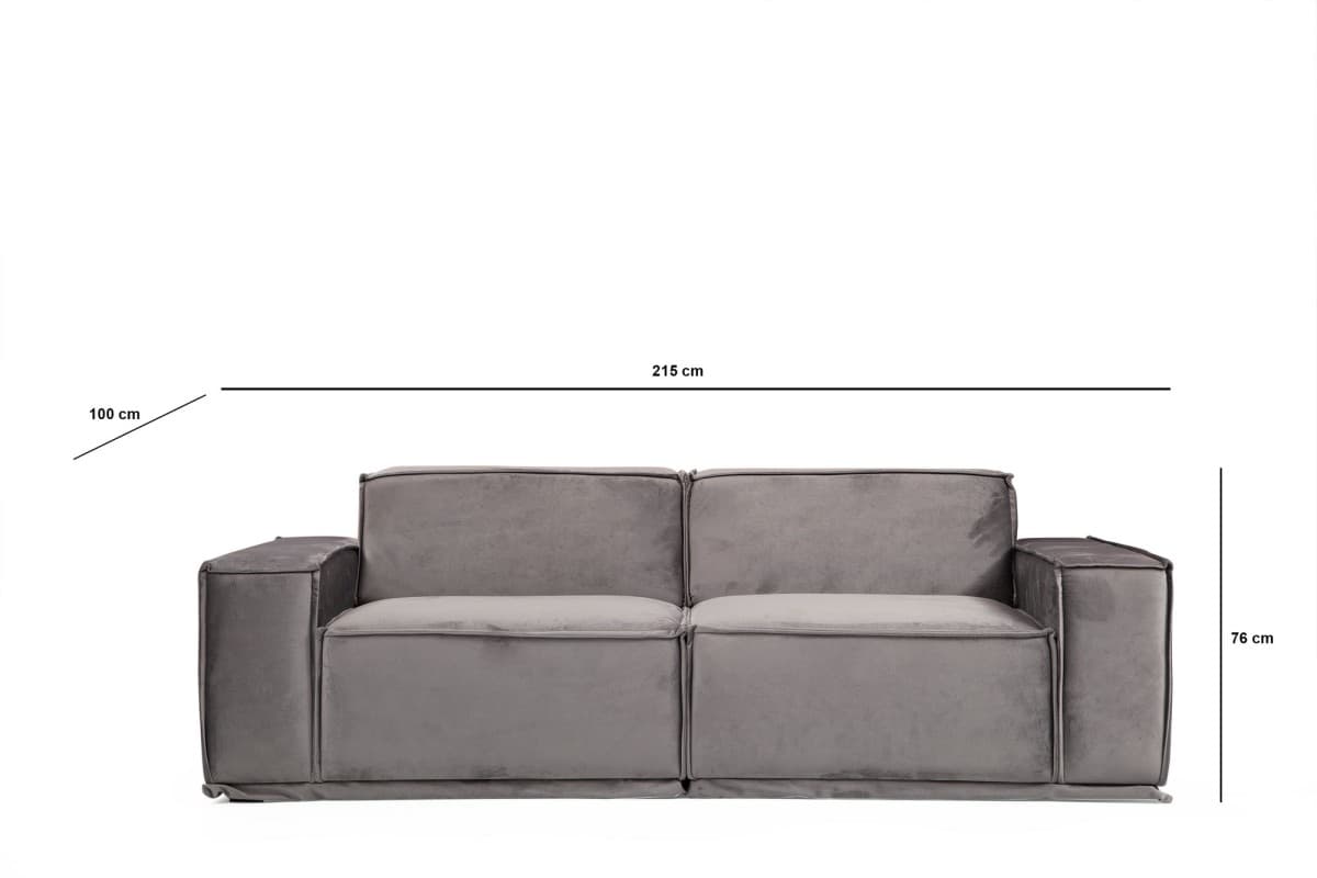 Dvoumístná pohovka Lego 215 cm, Šedá 6