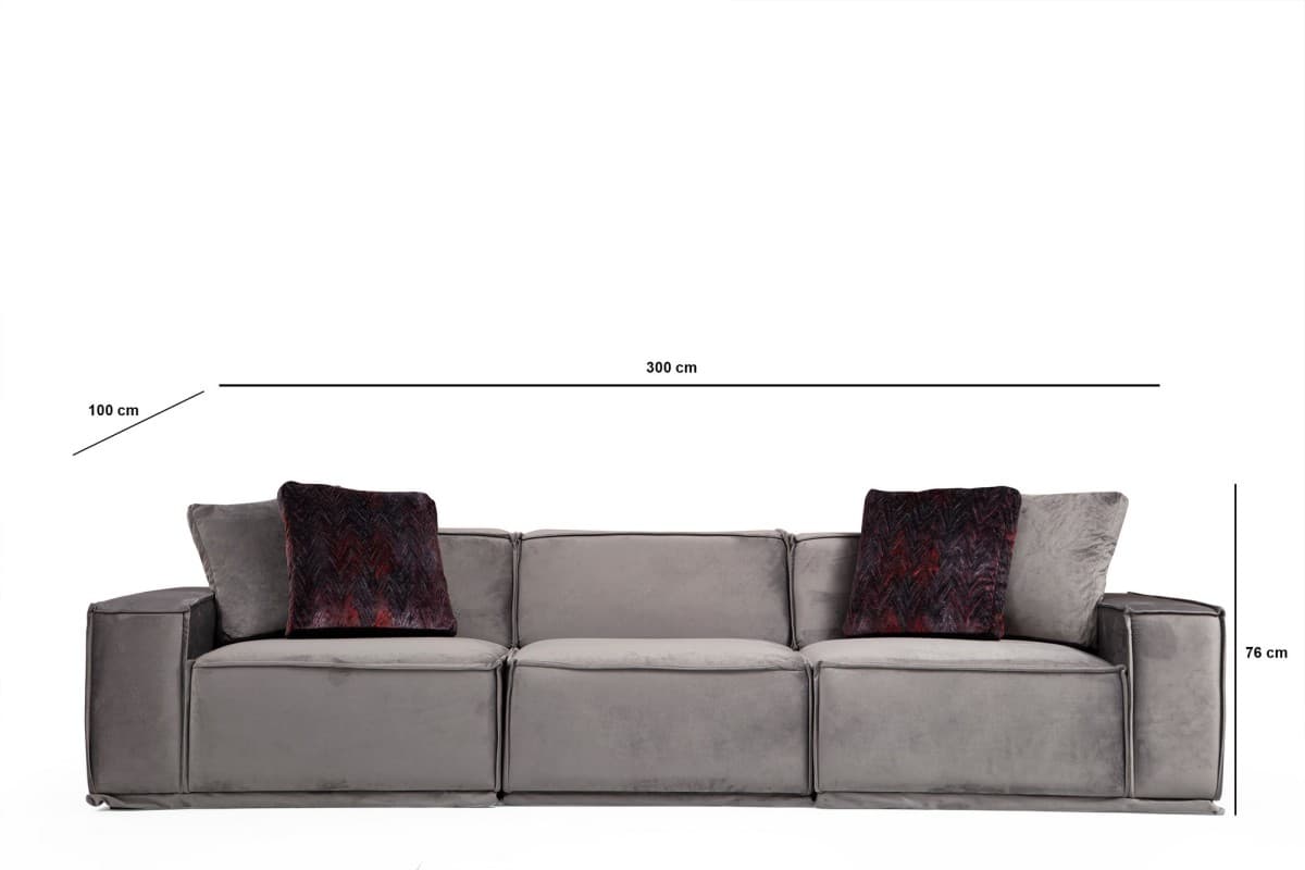 Třímístná pohovka Lego 300 cm, Šedá 9