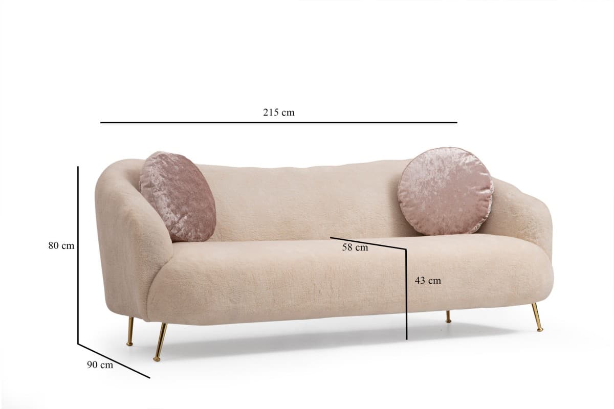 Třímístná pohovka Istiridye I 215 cm, Béžová 10