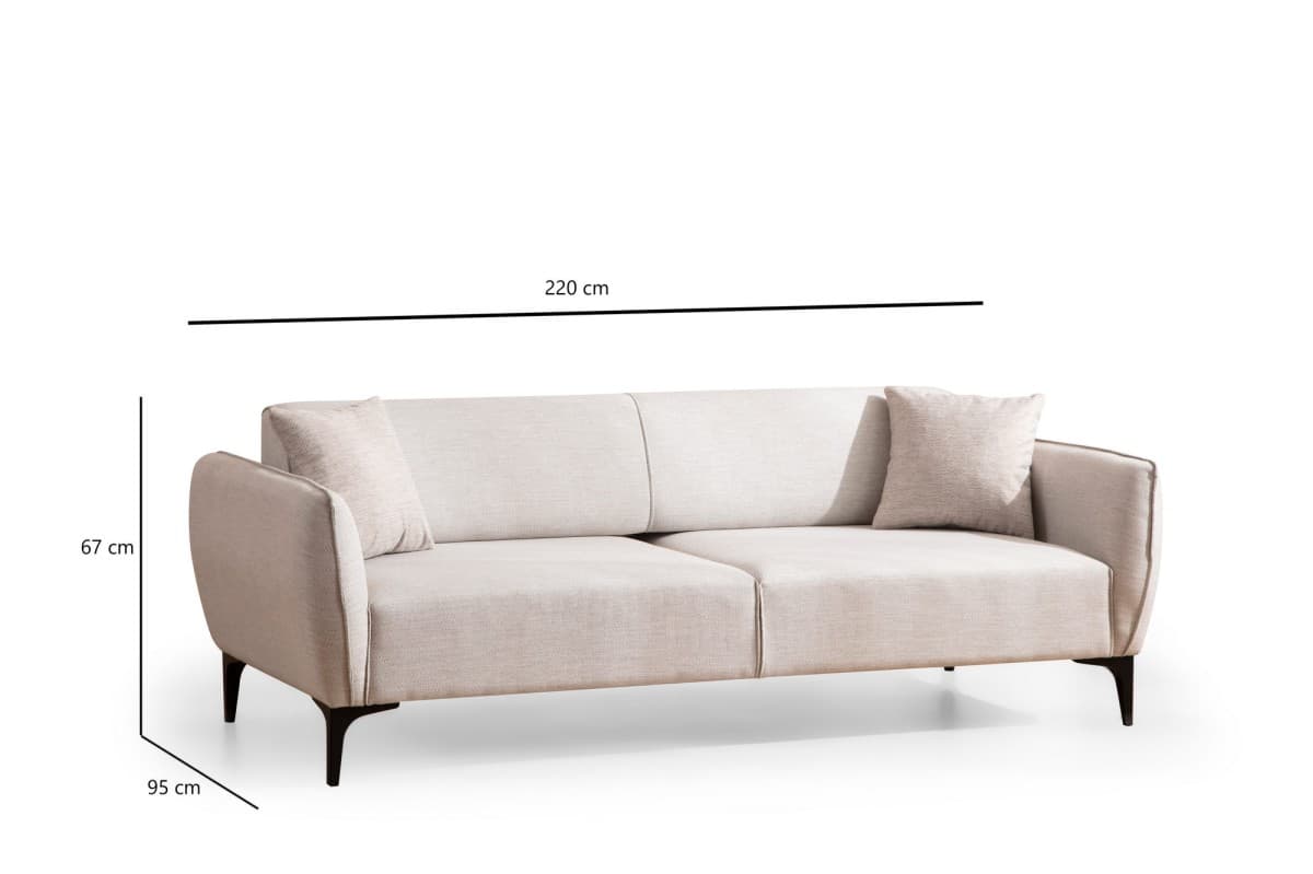 Třímístná rozkládací pohovka Belissimo 220 cm, Bílá 8