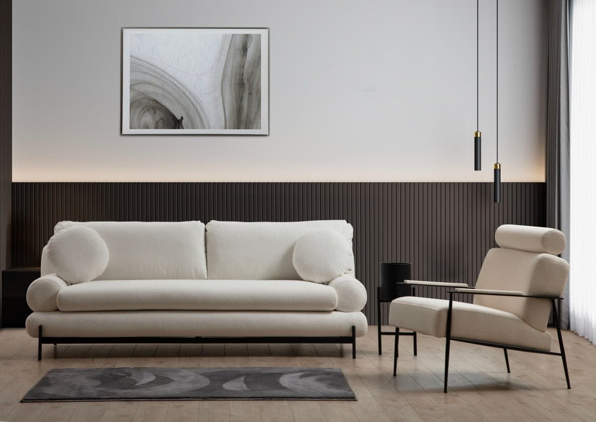 Třímístná pohovka Livorno 230 cm, Bílá 4