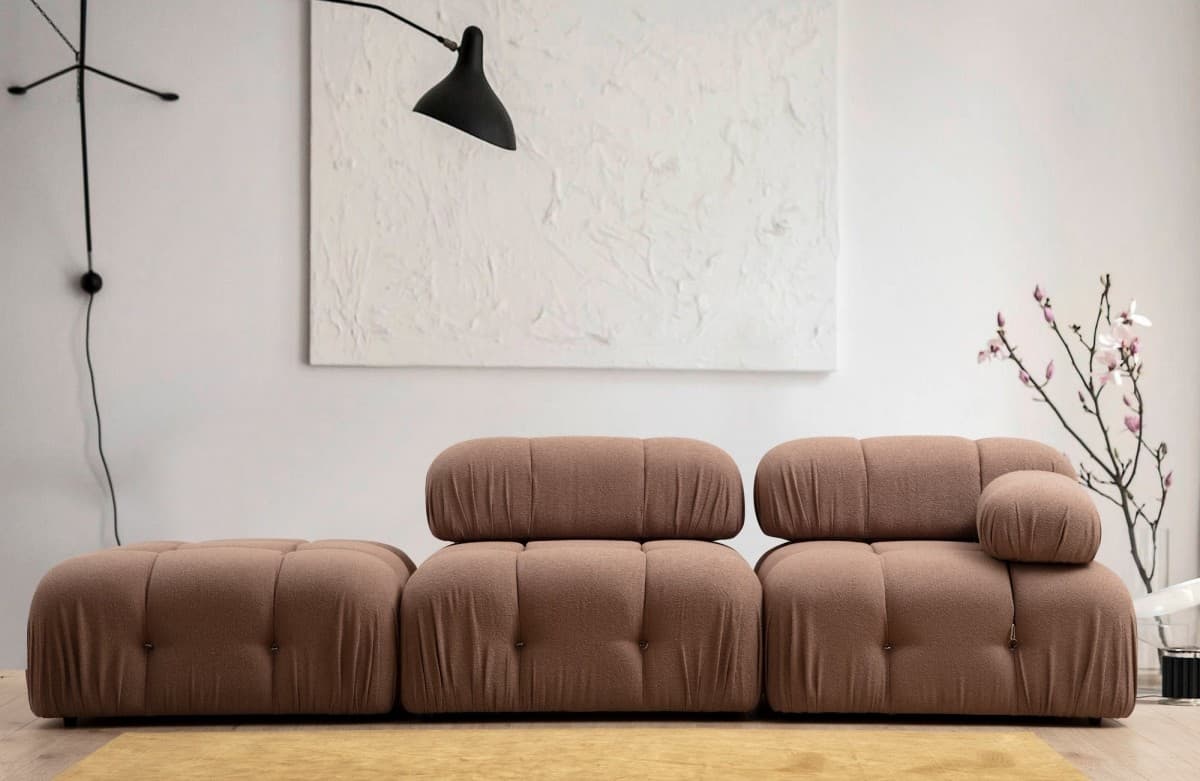 Taburet Bubble 95 cm, Bouclé hnědý 3