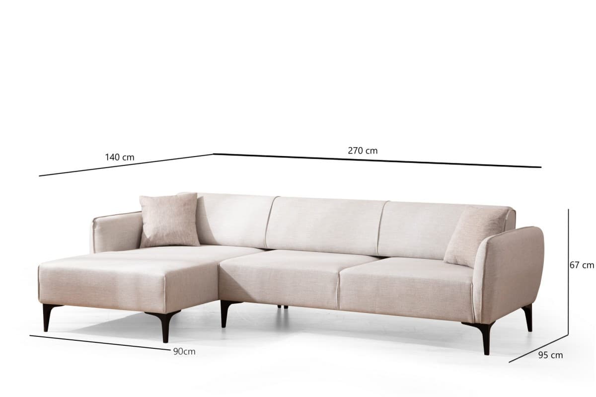 Rohová sedací souprava Belissimo 270 cm, Bílá levá, levá strana 8