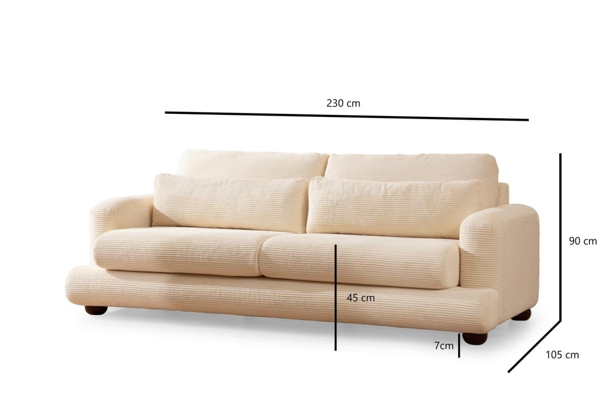 Třímístná pohovka River 230 cm, Béžová 8