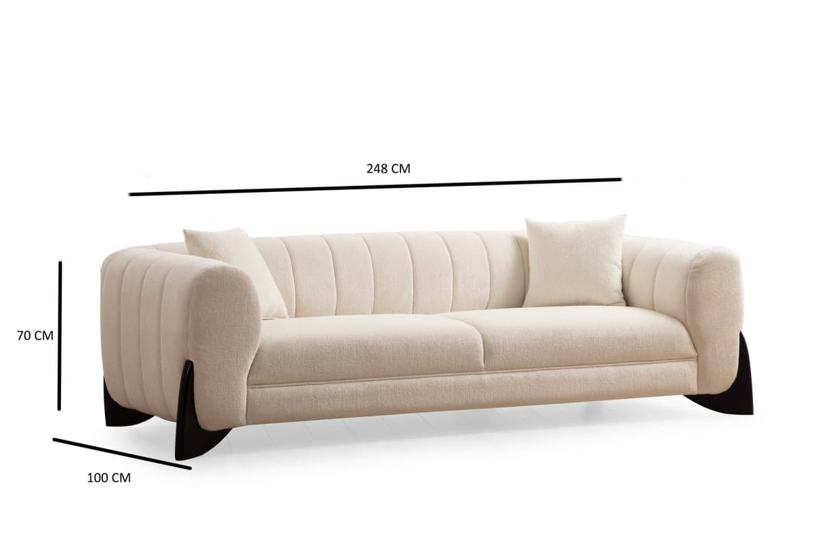 Třímístná pohovka Sandreo 248 cm, Bílá 9