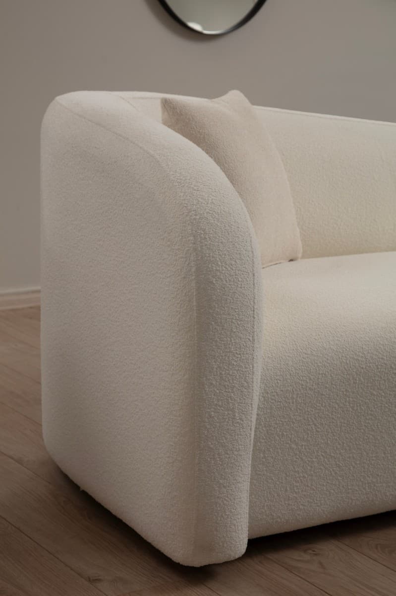 Dvoumístná pohovka Asos 170 cm, Bouclé krémová 3