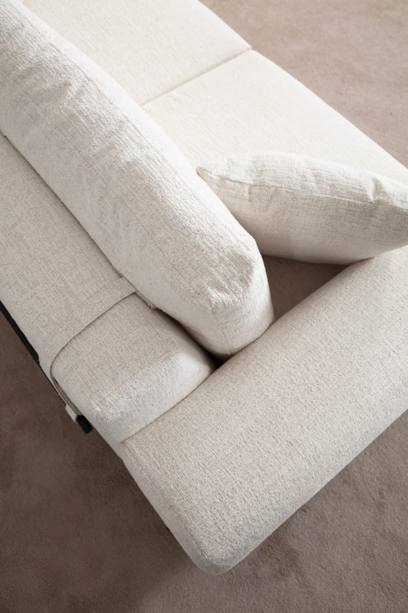 Třímístná pohovka Eti 220 cm, Bílá/dub přírodní 5