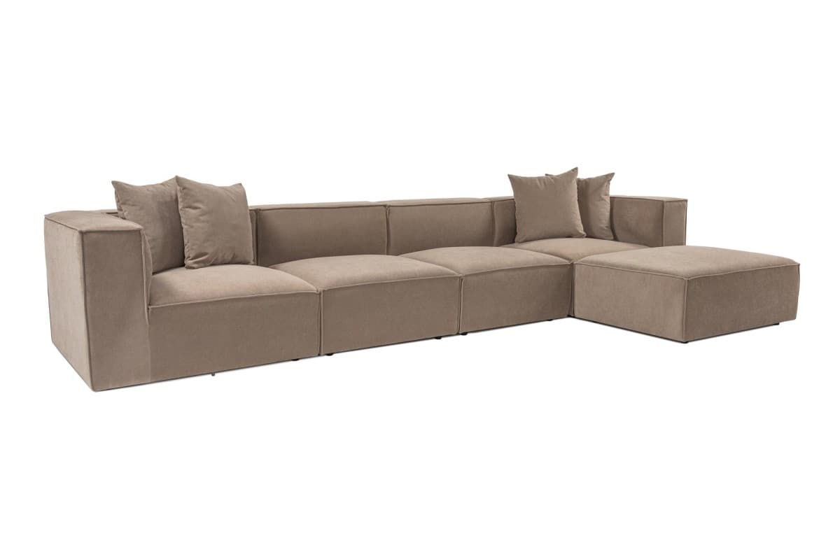Rohová sedací souprava Sora 430 cm, Cappucino pravá, pravá strana 4