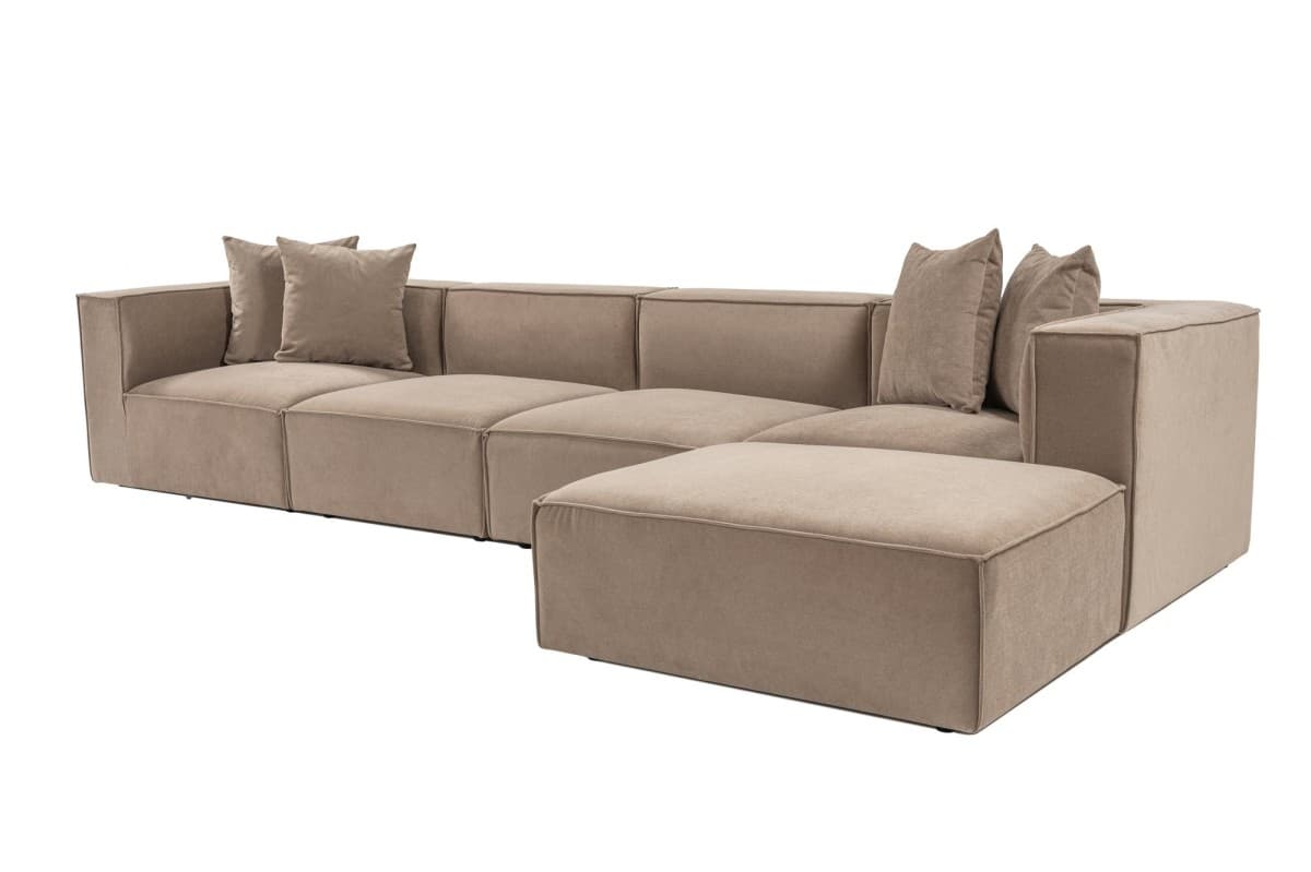 Rohová sedací souprava Sora 430 cm, Cappucino pravá, pravá strana 5