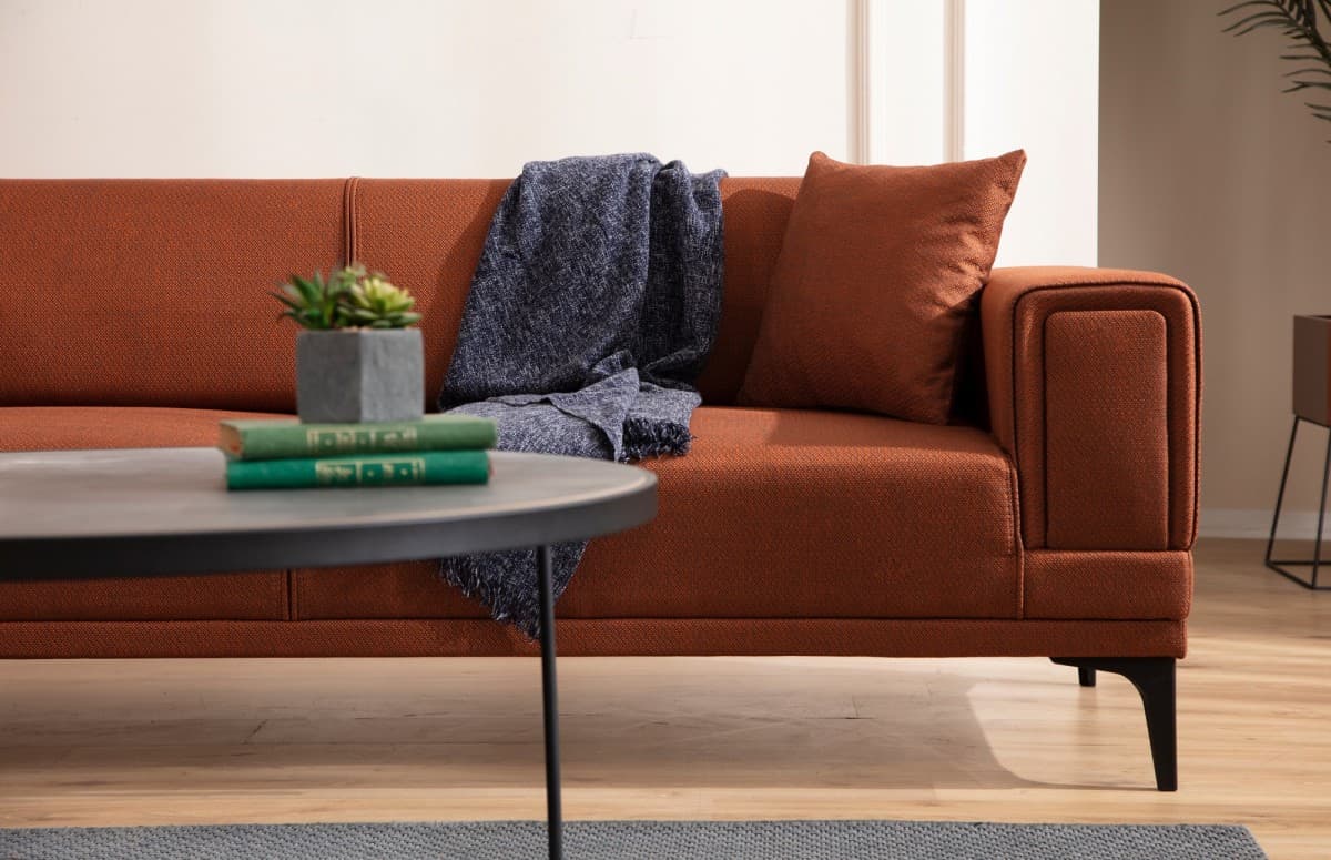 Třímístná rozkládací pohovka Horizon 230 cm, Cihlově oranžová 7