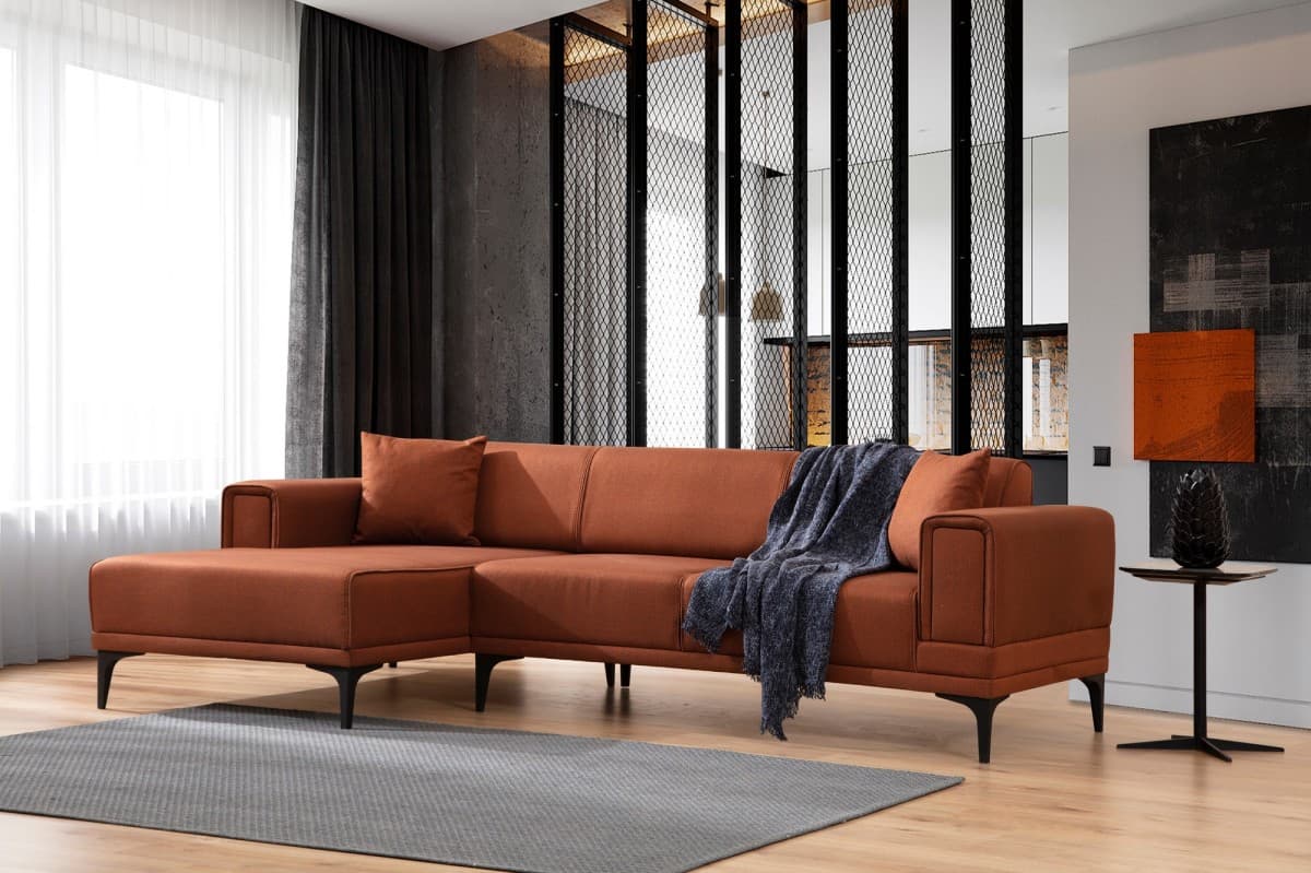 Rohová sedací souprava Horizon 250 cm, Cihlová levá, levá strana 2