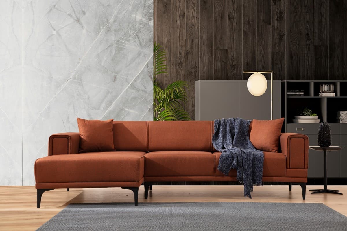 Rohová sedací souprava Horizon 250 cm, Cihlová levá, levá strana 3