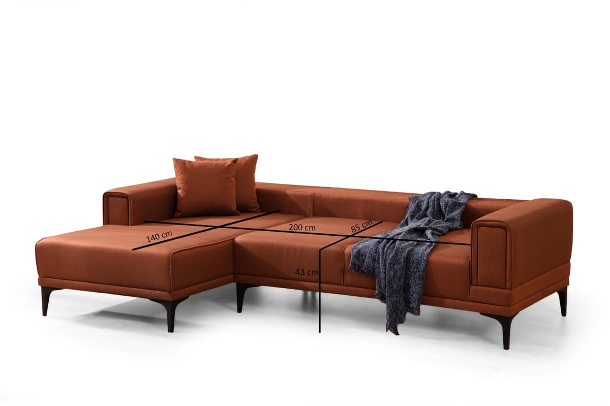 Rohová sedací souprava Horizon 250 cm, Cihlová levá, levá strana 9