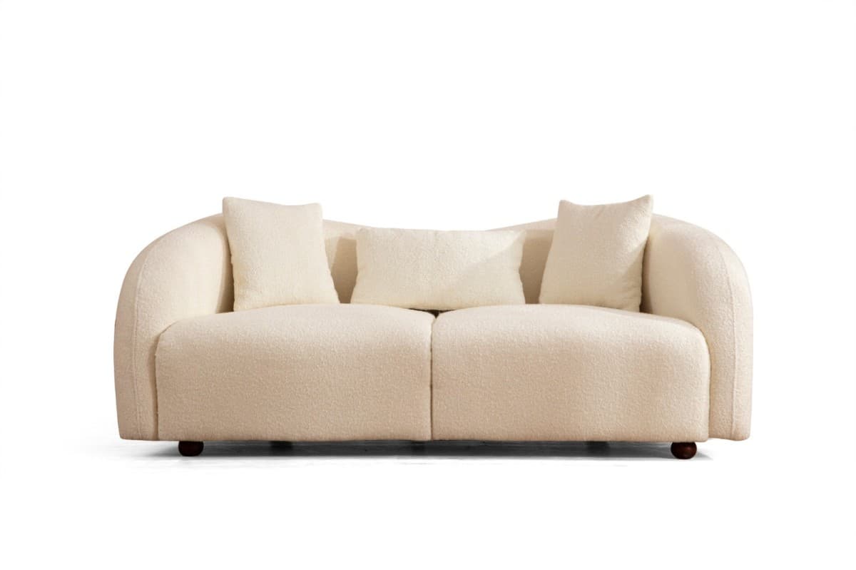 Dvoumístná pohovka Venedik 190 cm, Boucle krémová 2