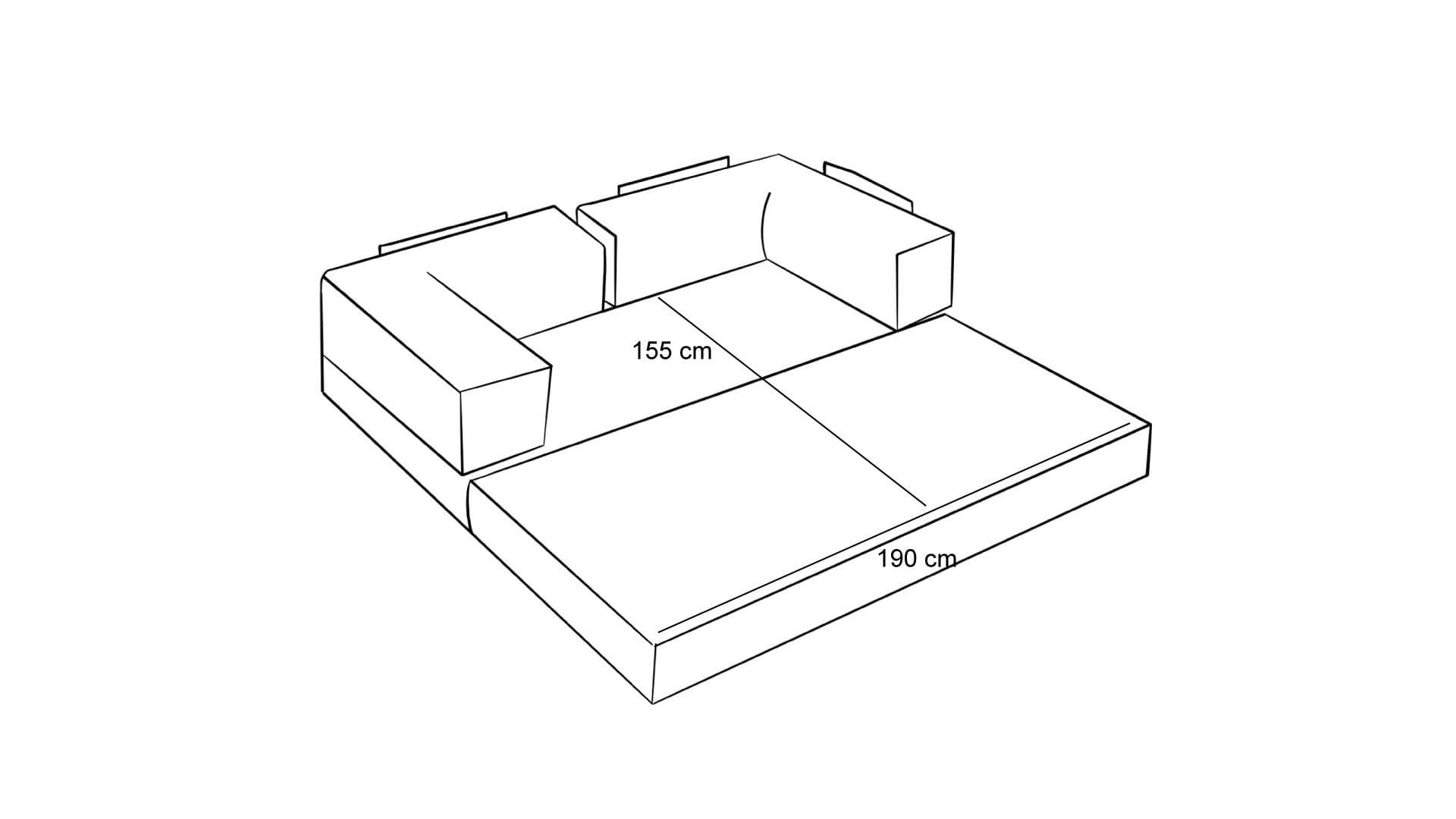 Třímístná rozkládací futonová pohovka Comfort 190 cm, Oranžová 10