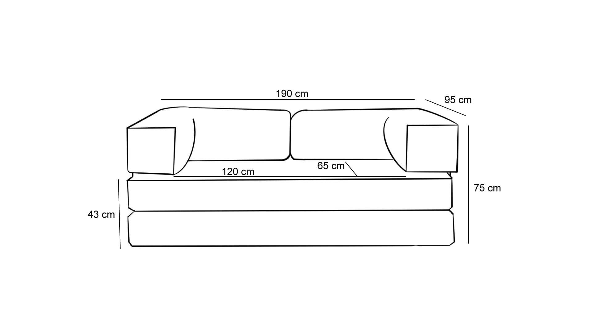 Třímístná rozkládací futonová pohovka Comfort 190 cm, Oranžová 9