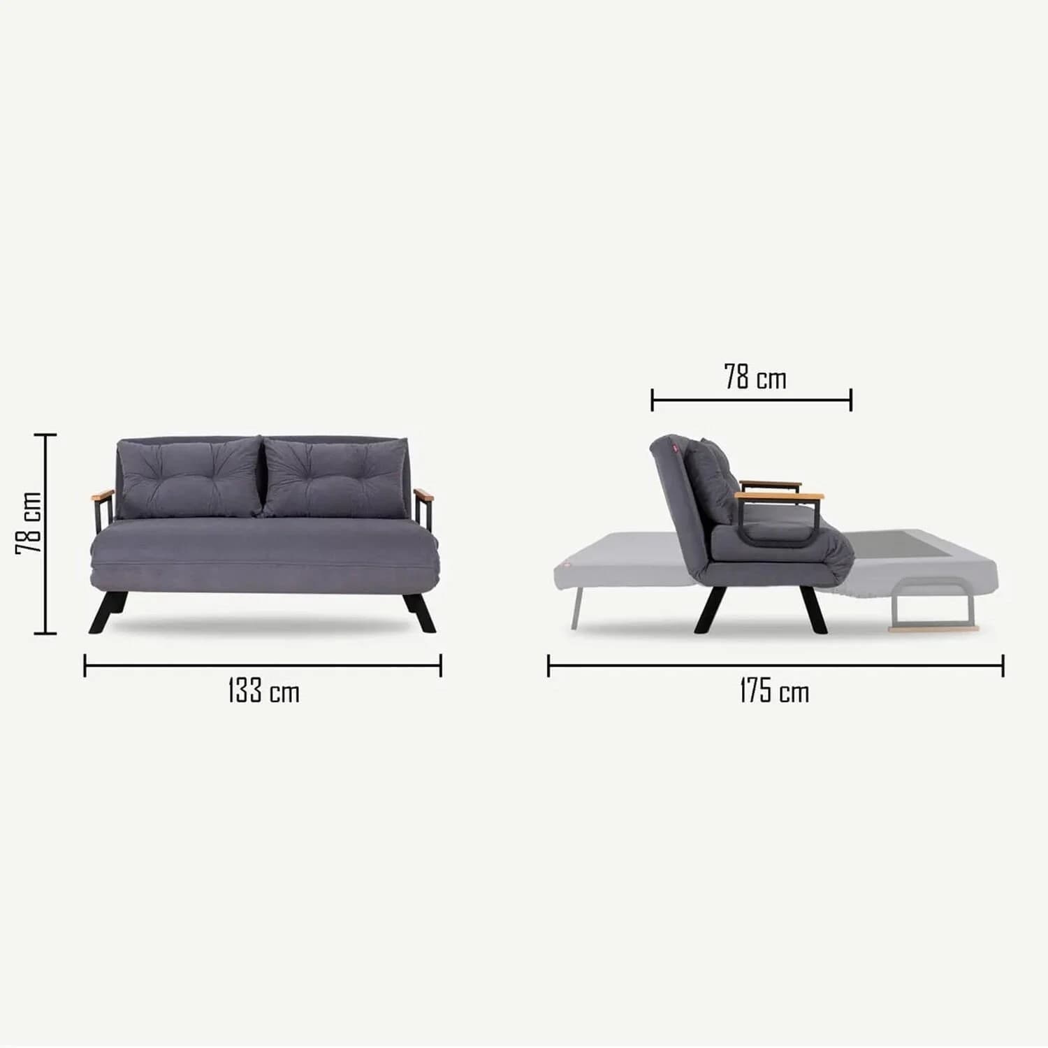 Dvoumístná rozkládací pohovka Seater Sando, Bordó 7