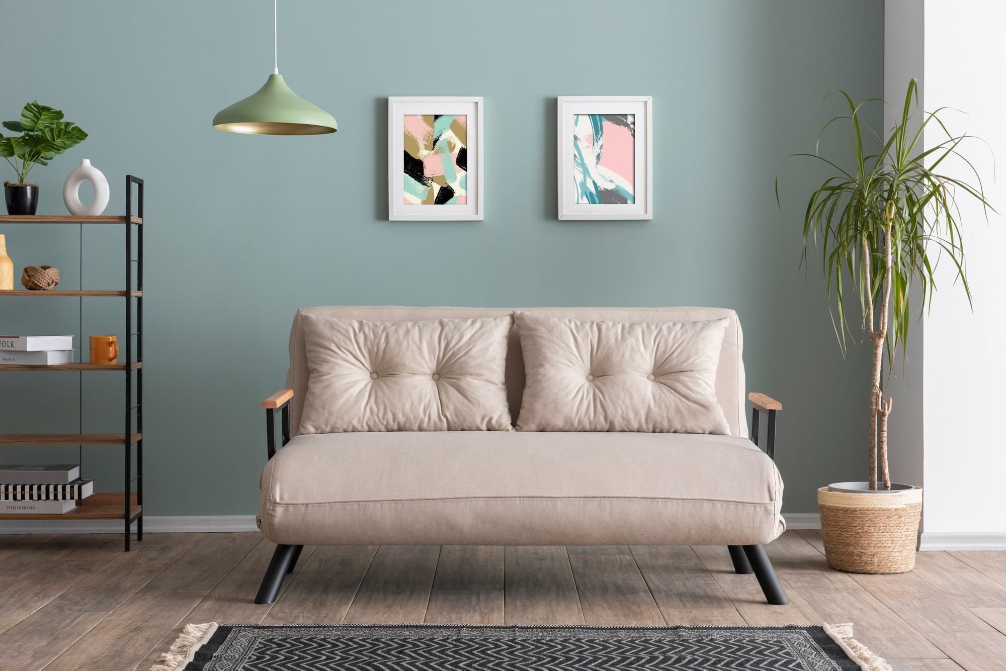 Dvoumístná rozkládací pohovka Seater Sando II, Krémová 2