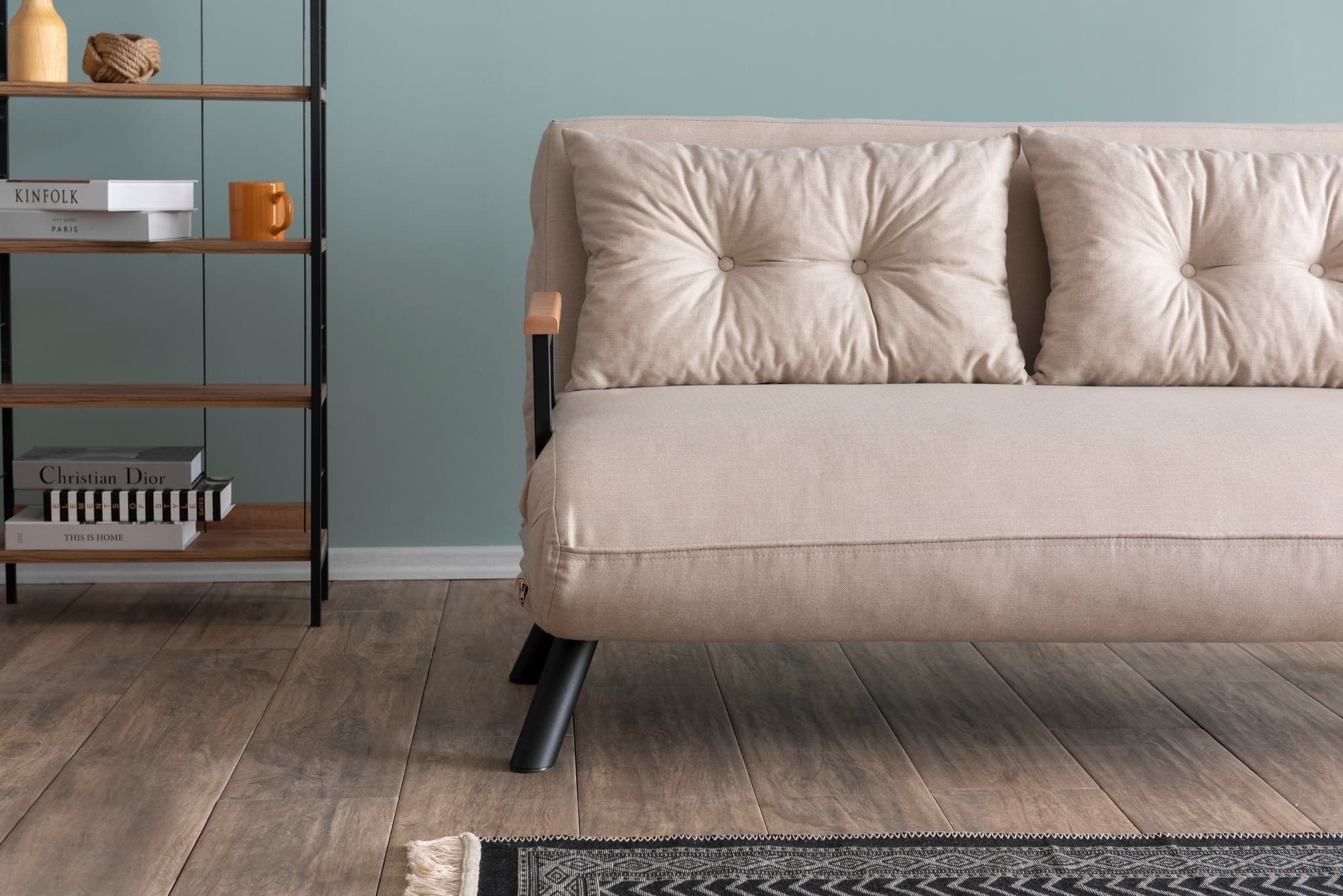Dvoumístná rozkládací pohovka Seater Sando II, Krémová 8