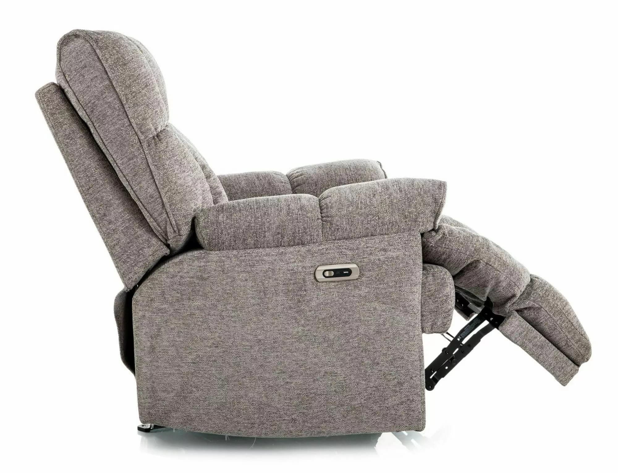 Designové elektricky polohovací relaxační křeslo Homer Raven s USB portem, Šedé 7