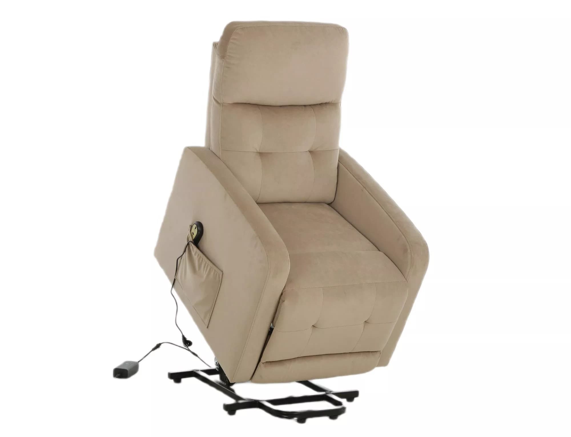 Elektrické polohovací křeslo Otus II Velvet, Béžové 8