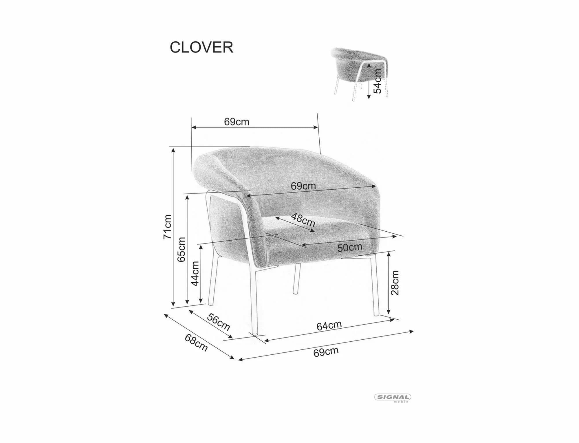 Designové křeslo Clover, Hořčicové 5