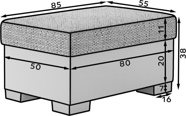 Taburet R4 85 cm, Berlin 01/eko kůže Soft 11 šedo-černý 2