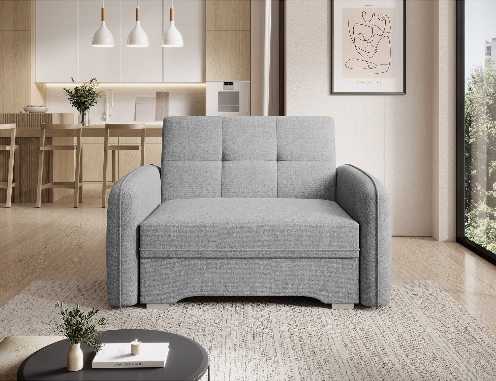 Rozkládací pohovka Laine 102 cm, Poco 04 šedá 4