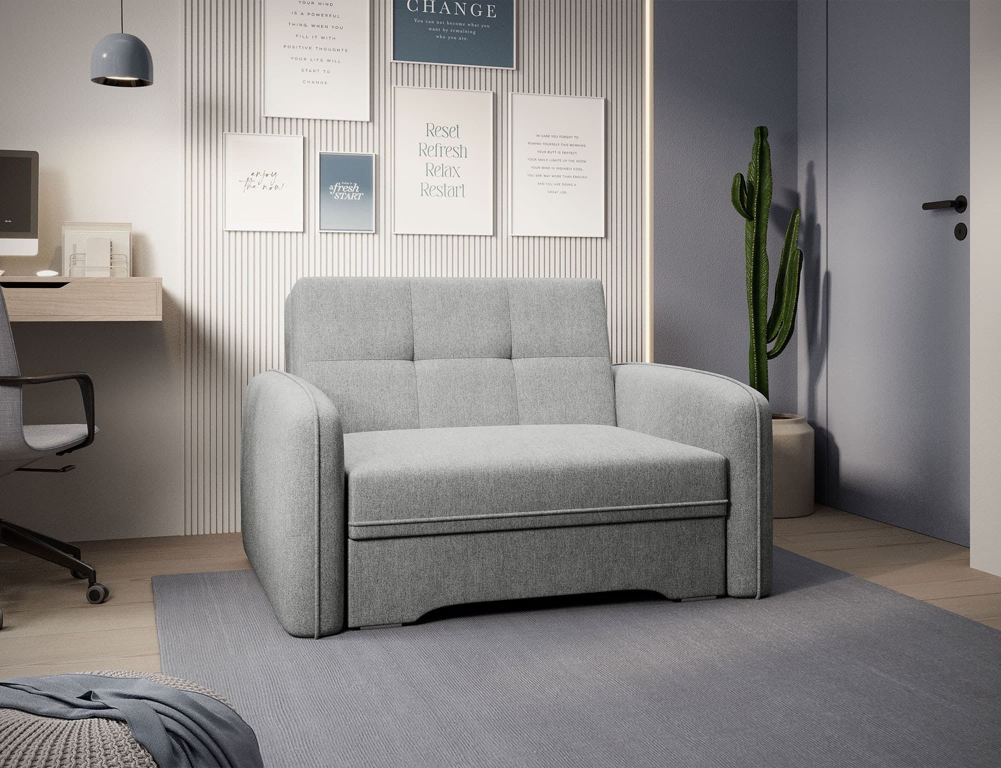 Rozkládací pohovka Laine 102 cm, Poco 04 šedá 9