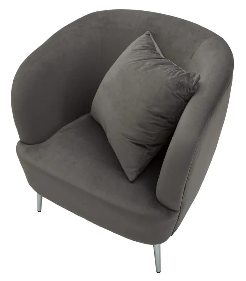 Sametové křeslo Silvery, Šedé 4