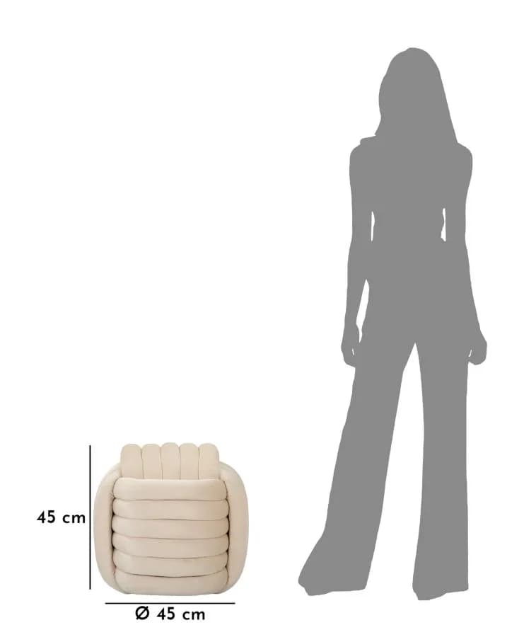 Taburet Softy 45 cm, Krémový 7