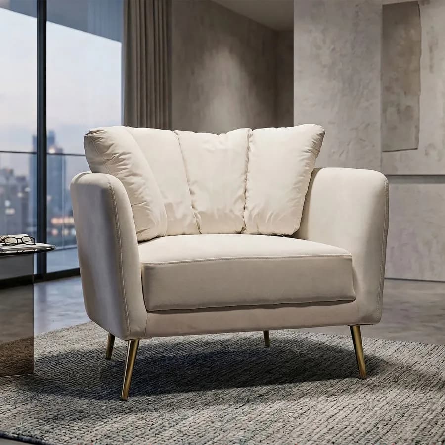 Designové křeslo Kiev, Krémové 8