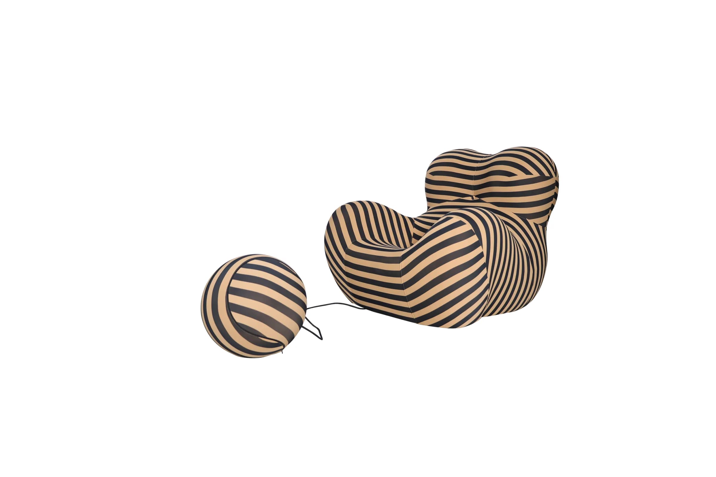 Designové křeslo Nua s podnožkou, Bílé 8