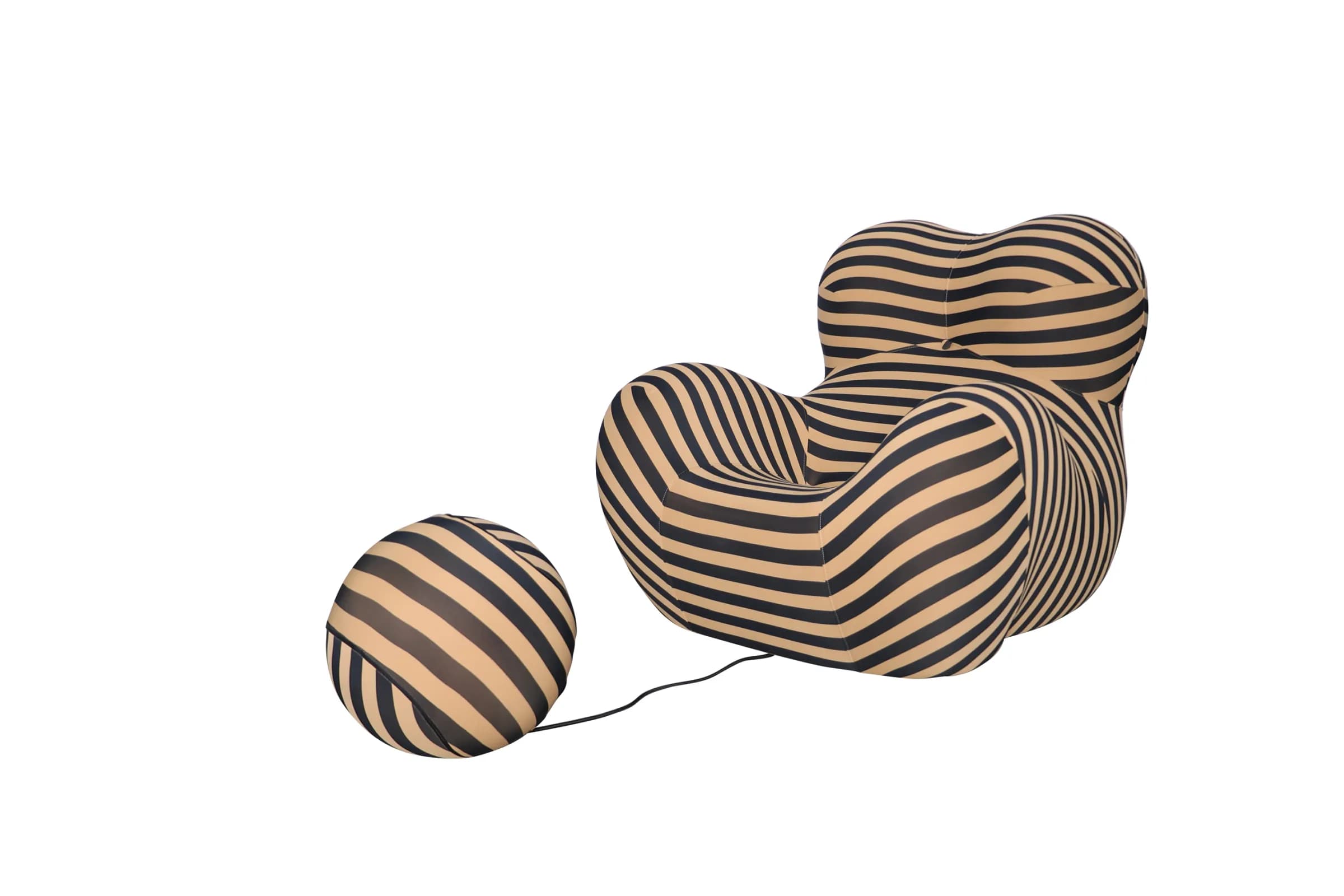 Designové křeslo Nua s podnožkou, Bílé 9