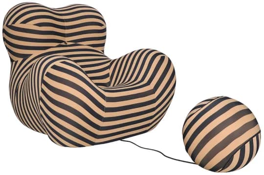 Designové křeslo Nua s podnožkou, Bílé 2