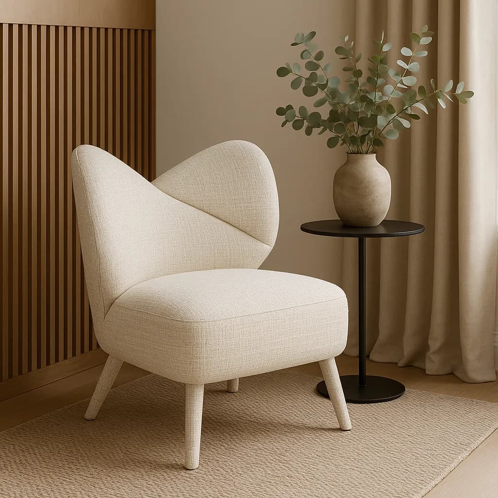 Designové křeslo Leith lounge bouclé, Béžové 8