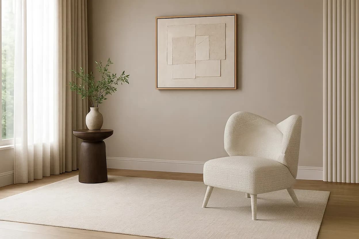 Designové křeslo Leith lounge bouclé, Béžové 10