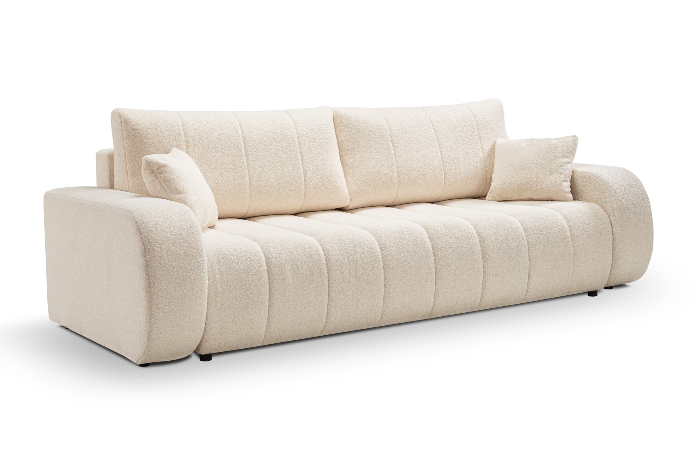 Rozkládací pohovka Baloo 248 cm, Lambi 8 bouclé krémová 3