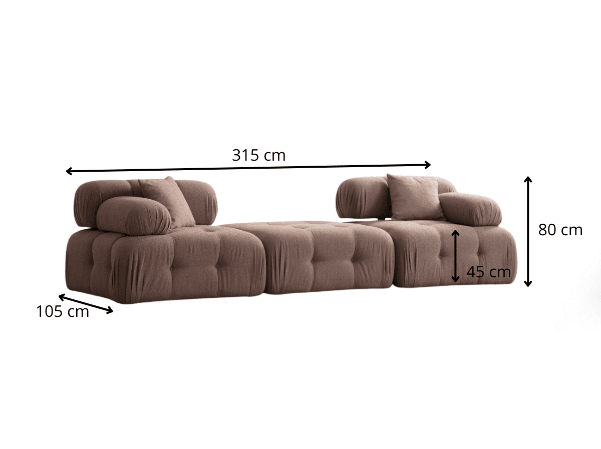 Modulová pohovka Doblo II 315 cm, Hnědá 8