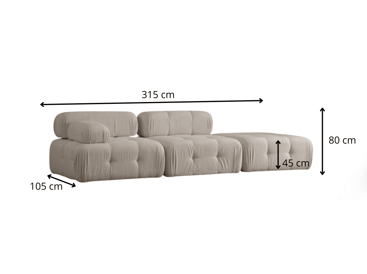 Modulová pohovka Doblo III 315 cm, Krémová 4